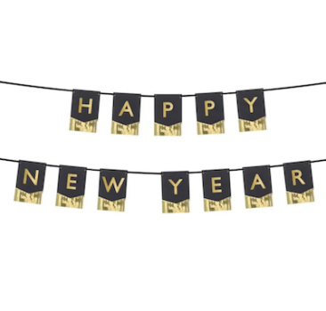 Banner Happy New Year - 135 x 16,5 cm - PartyDeco